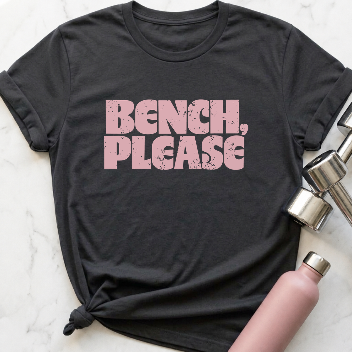 Bench, Please T-Shirt — Dark Grey Heather