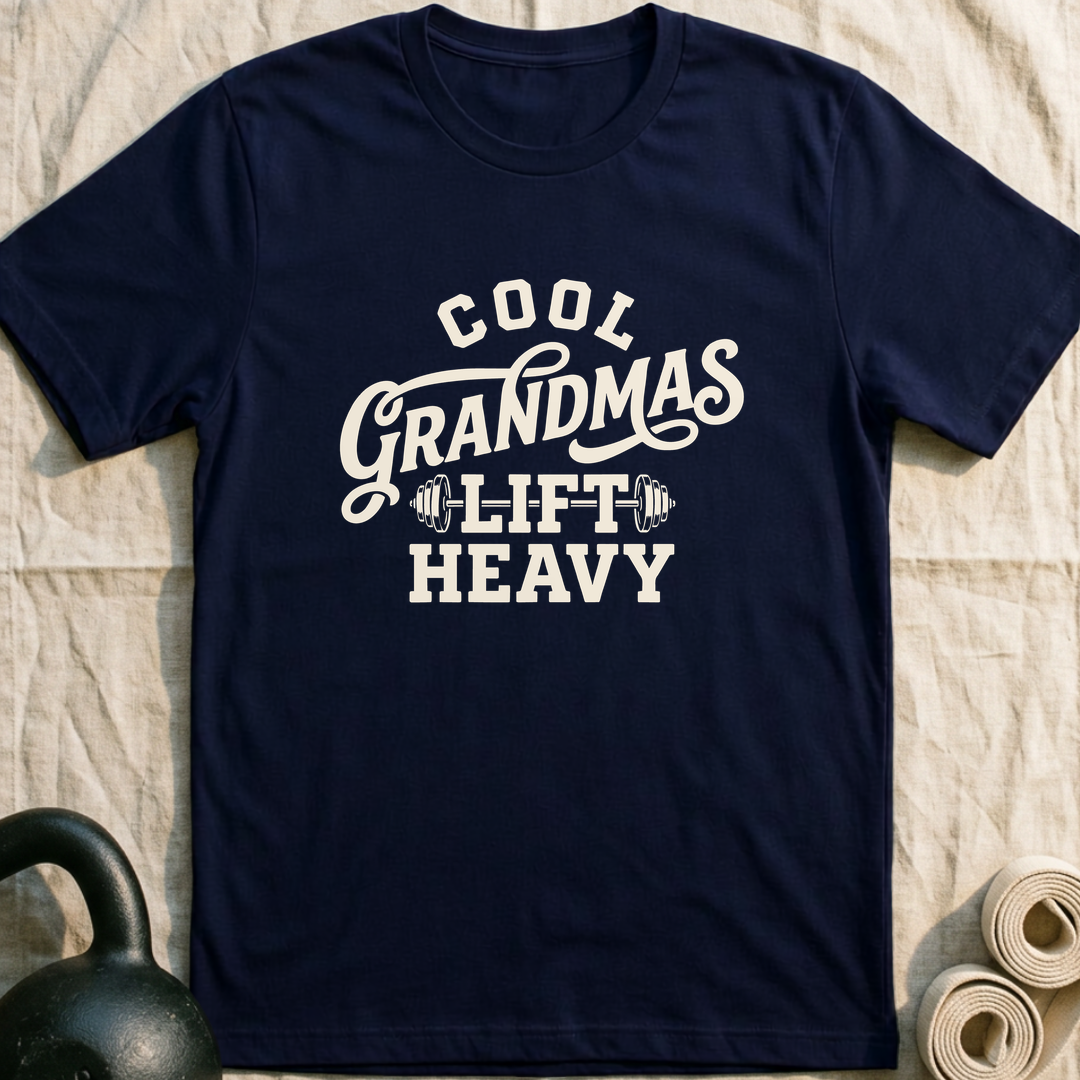 Cool Grandmas Lift Heavy T-Shirt — Navy