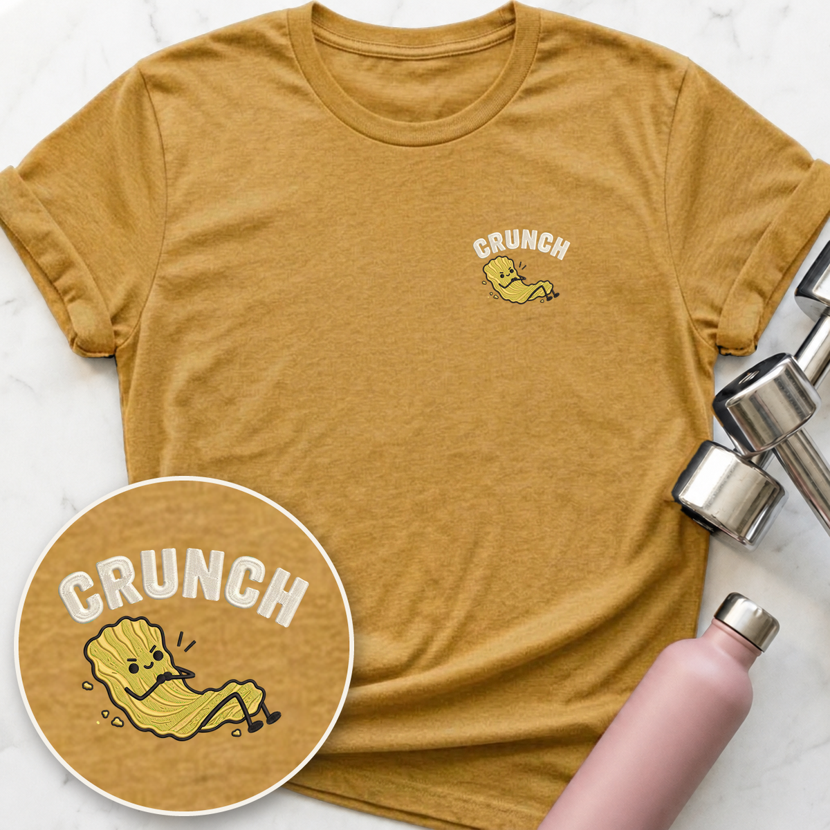 Crunch T-Shirt — Heather Mustard