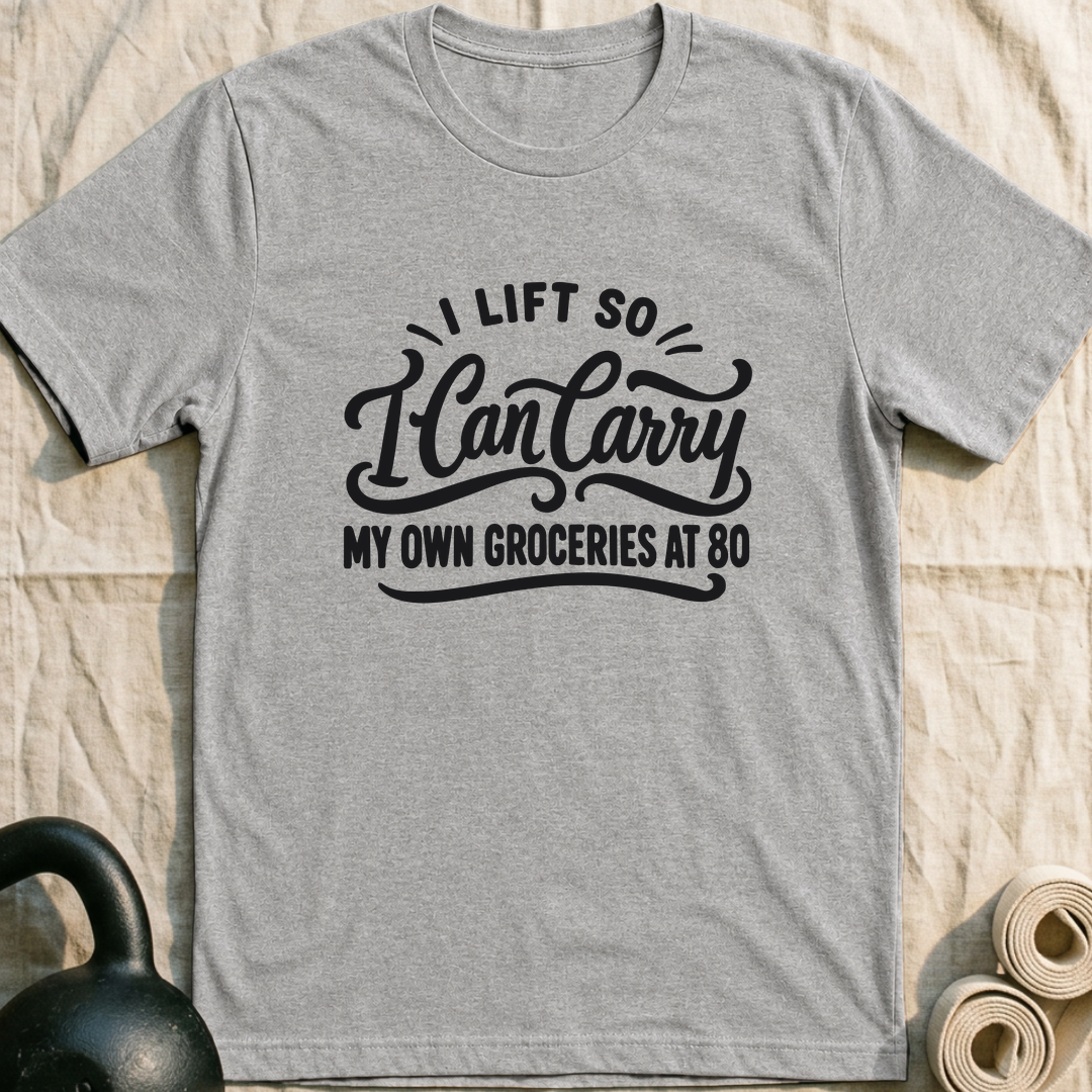 Groceries At 80 T-Shirt — Athletic Heather