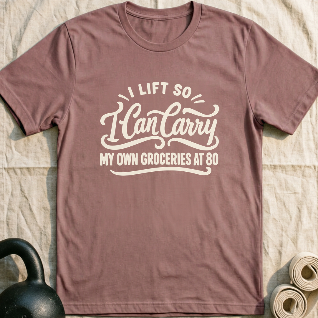 Groceries At 80 T-Shirt — Mauve