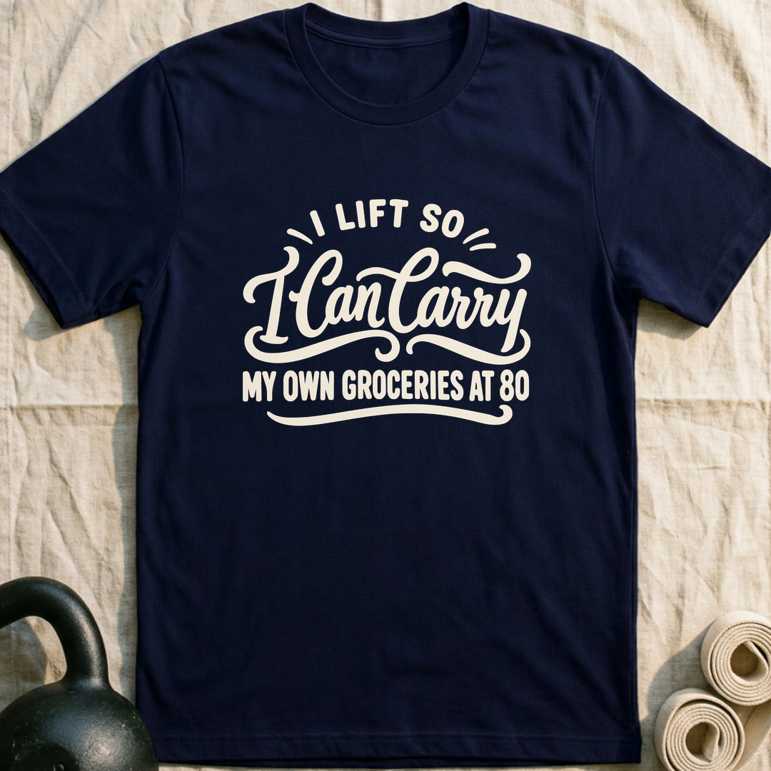Groceries At 80 T-Shirt — Navy