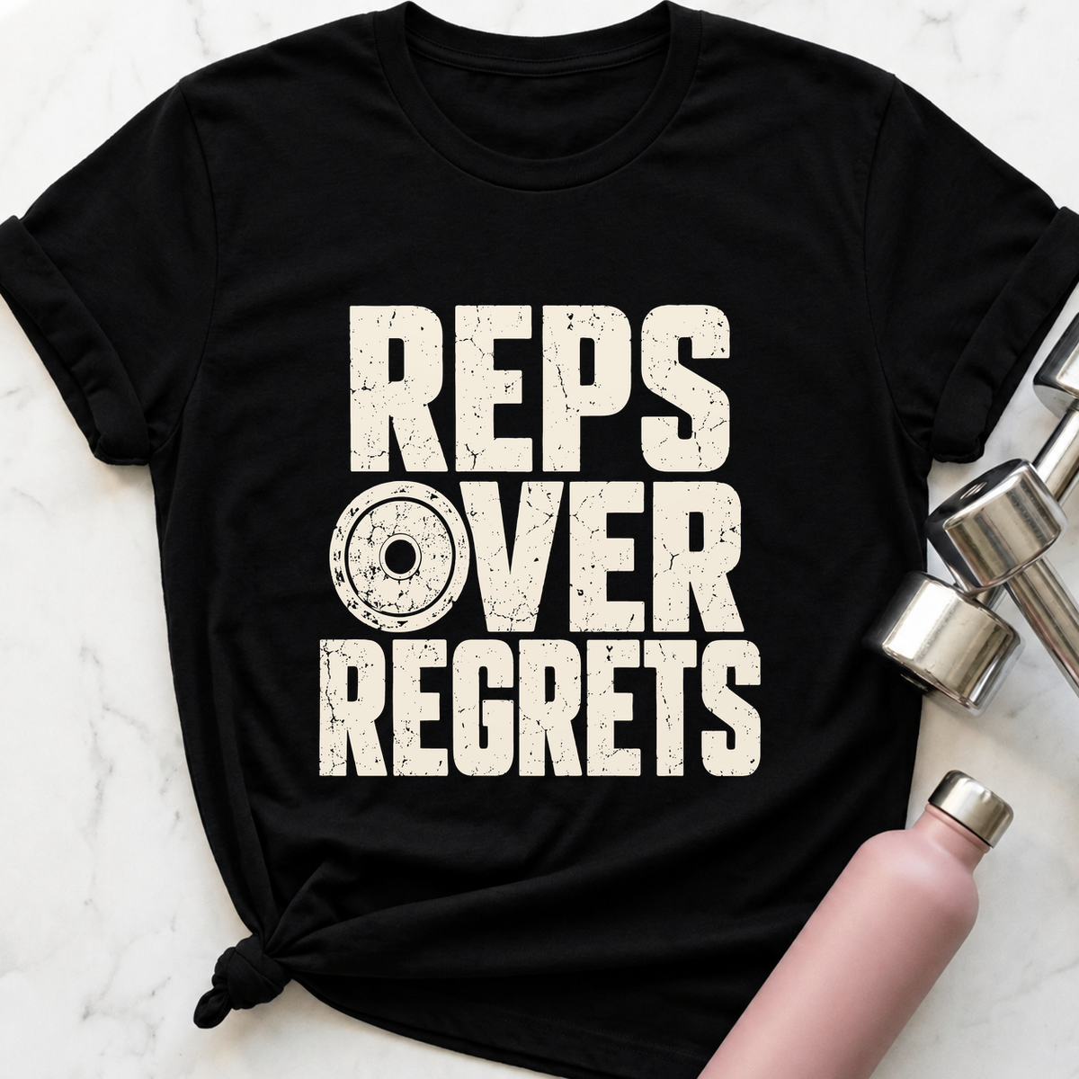Reps Over Regrets T-Shirt — Black
