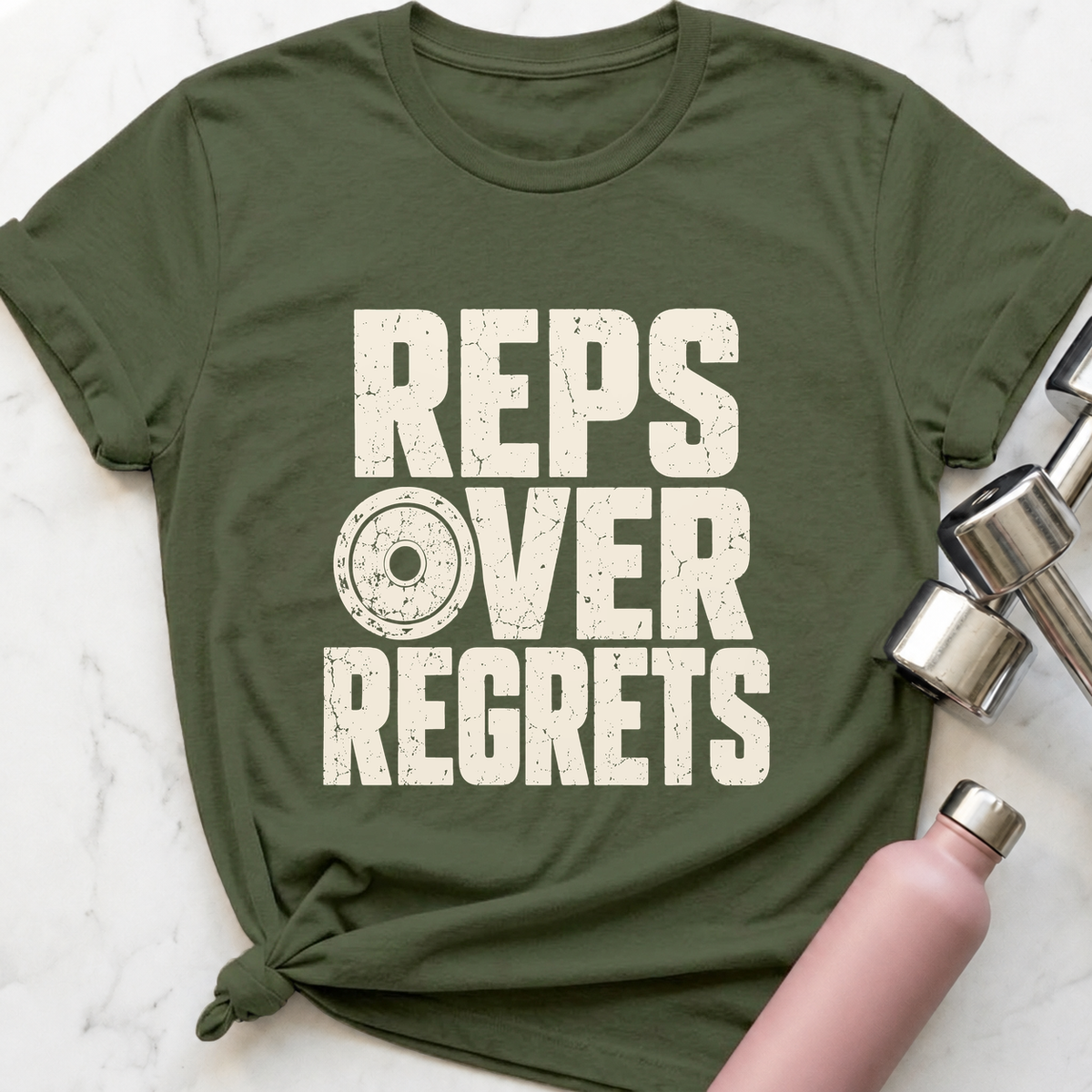 Reps Over Regrets T-Shirt — Military Green