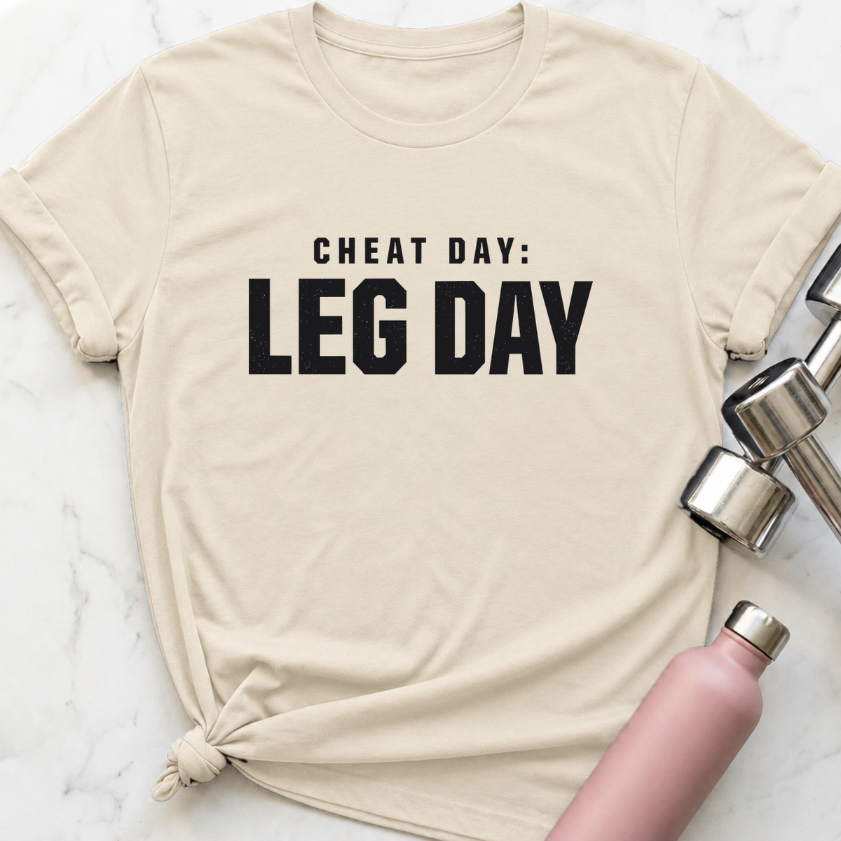 Cheat Day Leg Day T-Shirt — Natural