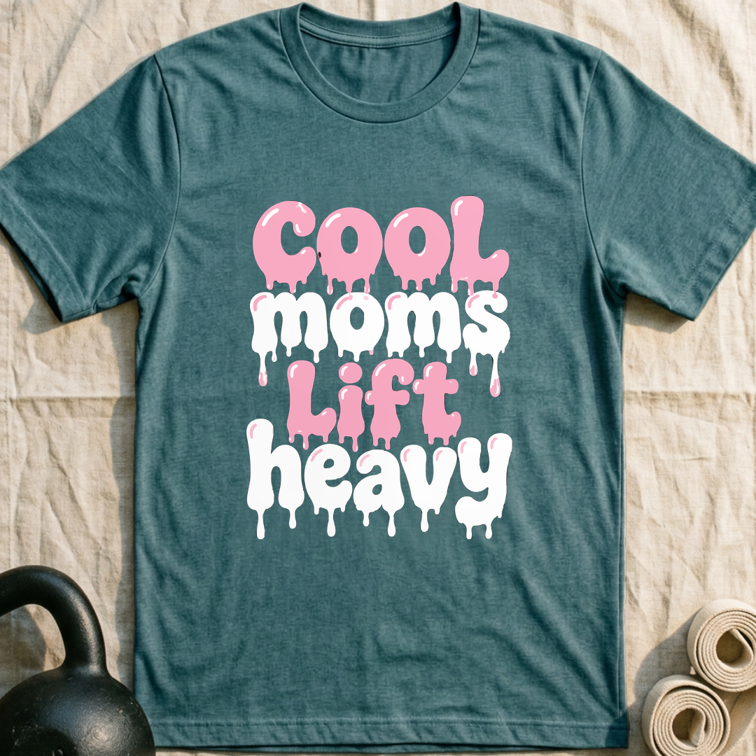 Cool Moms Drip T-Shirt — Heather Deep Teal