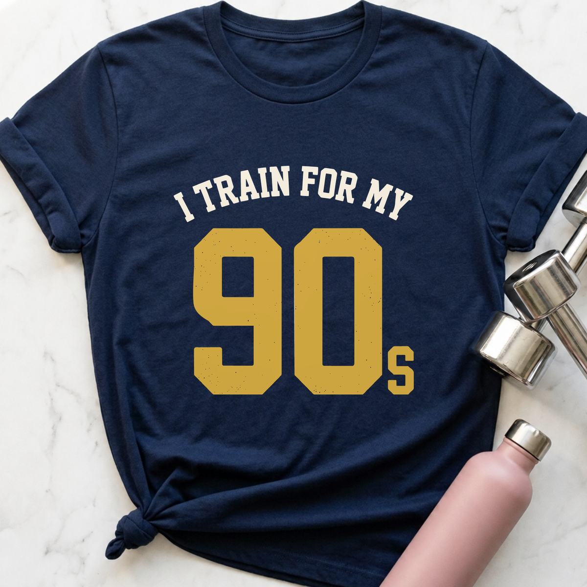I Train For My 90s Varsity T-Shirt — Navy