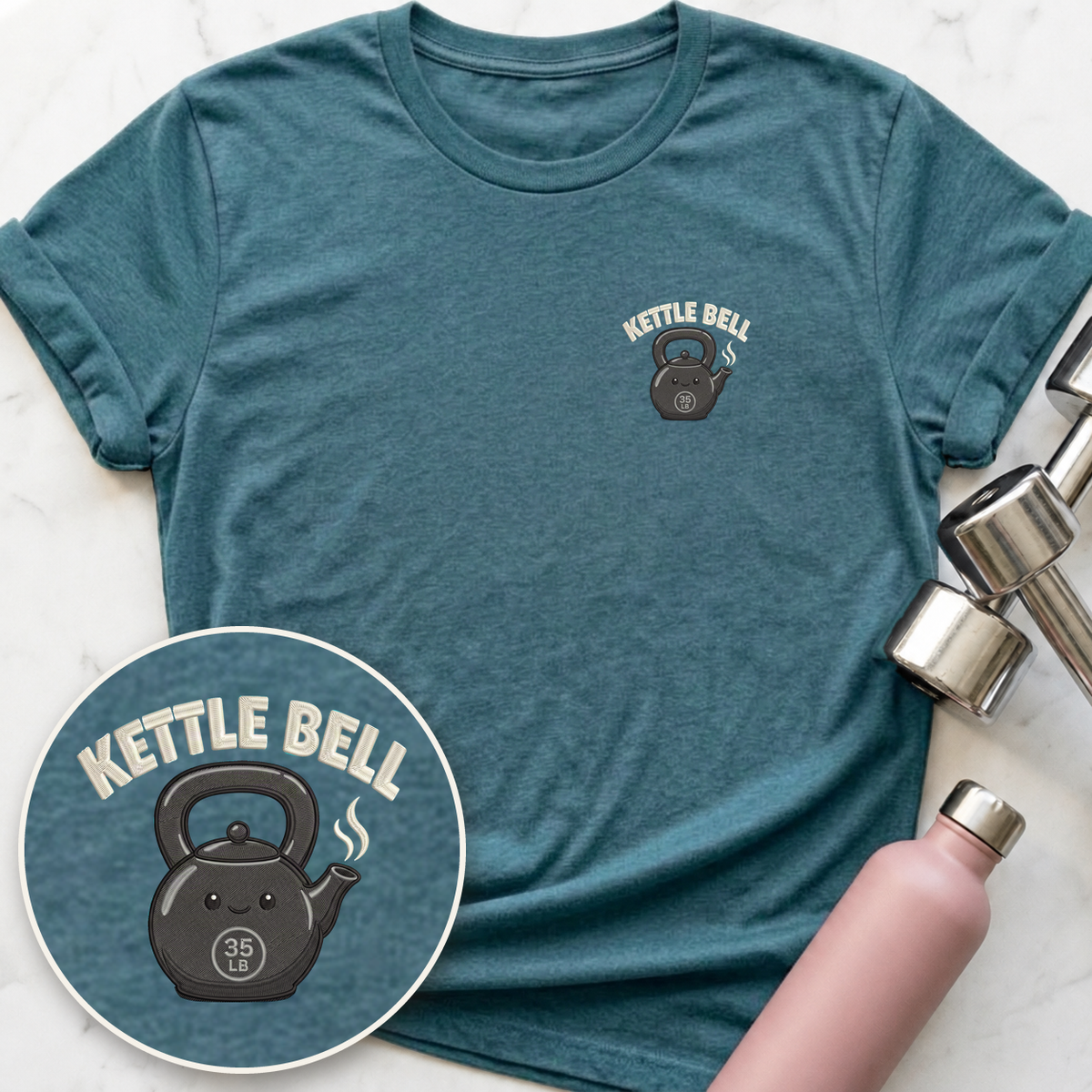 Kettle Bell T-Shirt — Heather Deep Teal