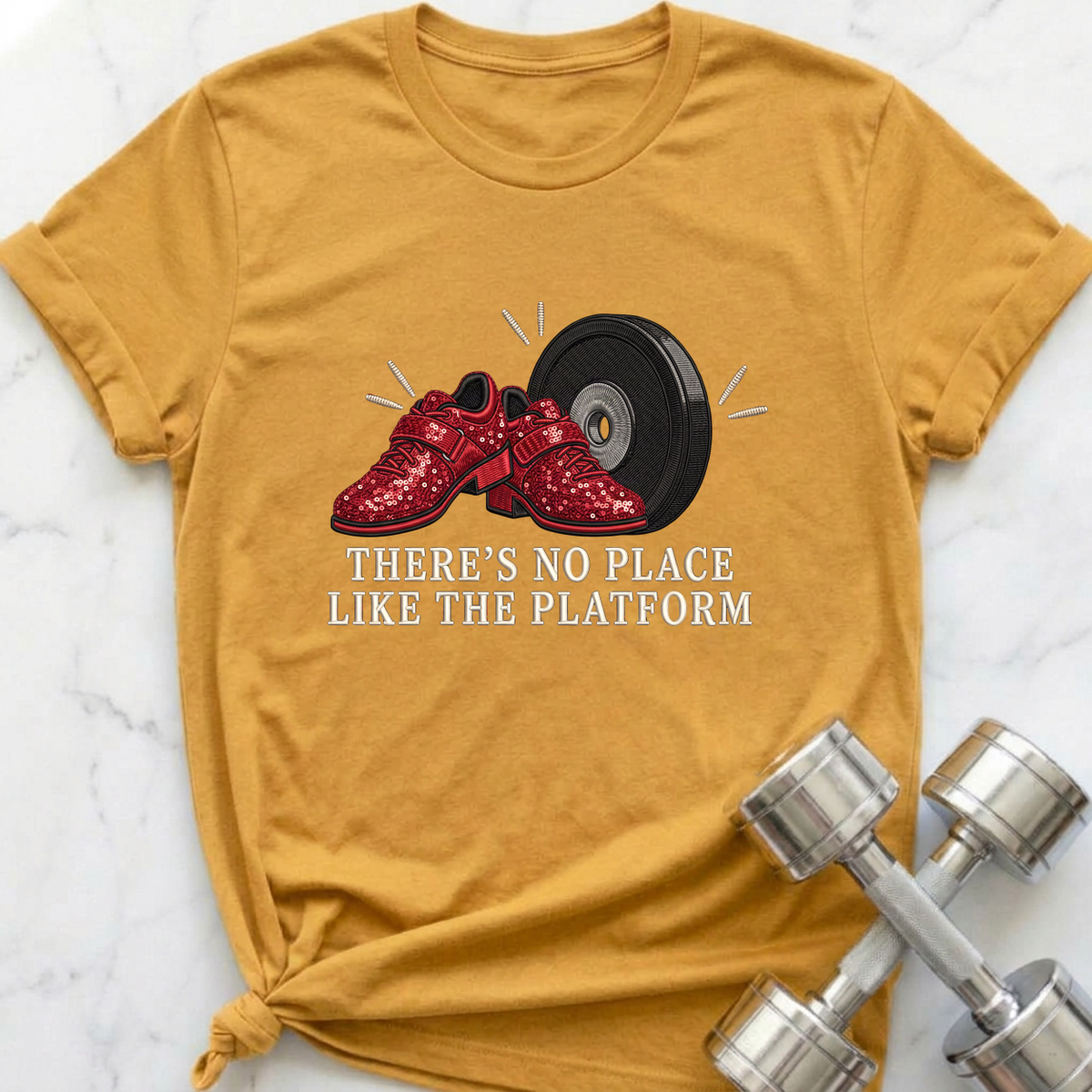 No Place Like the Platform T-Shirt — Heather Mustard