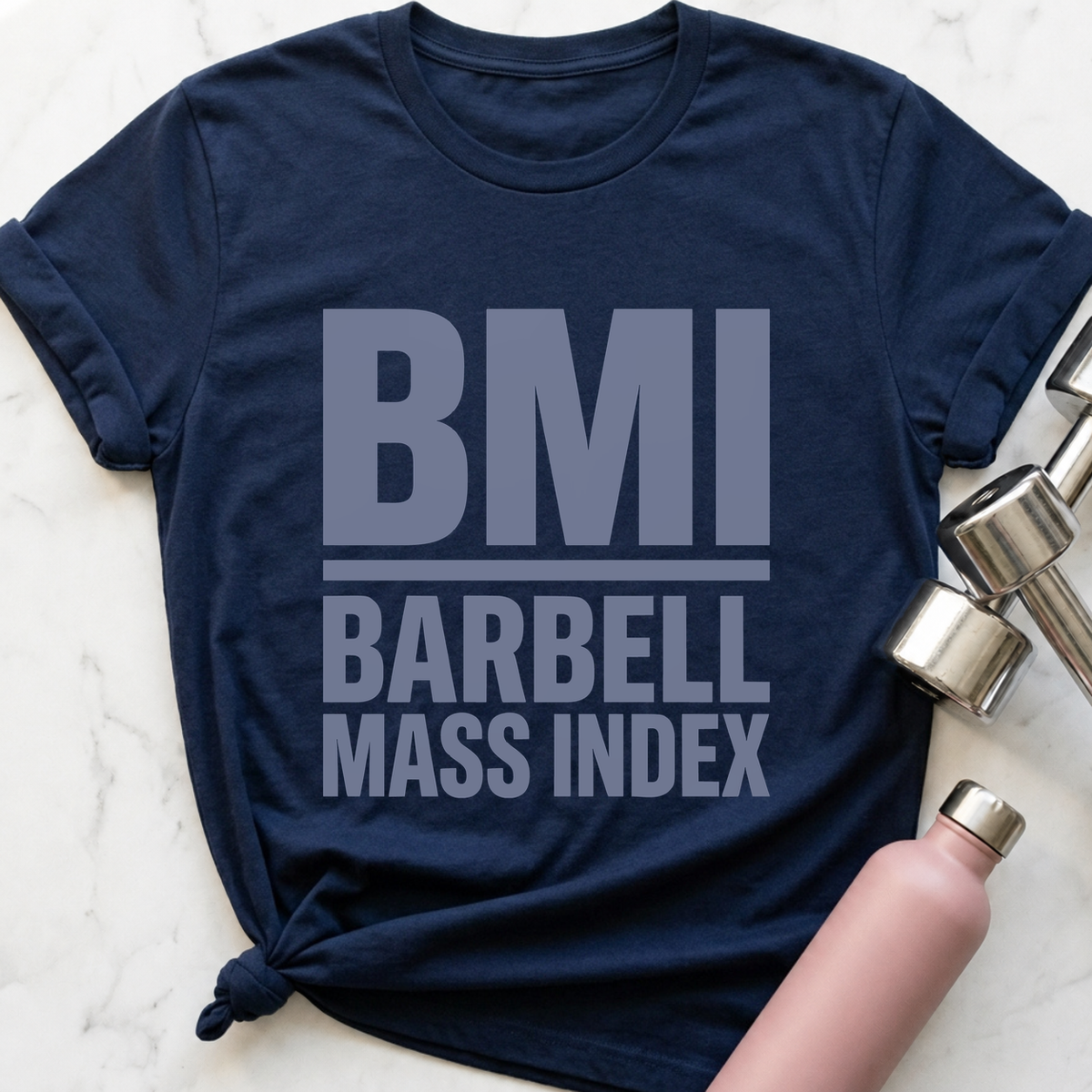 BMI Barbell Mass Index T-Shirt — Navy