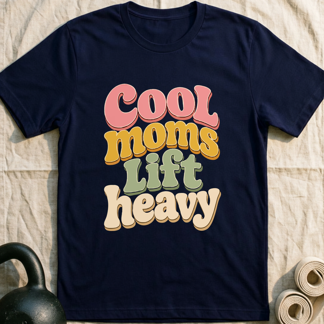 Cool Moms Lift Heavy T-Shirt — Navy
