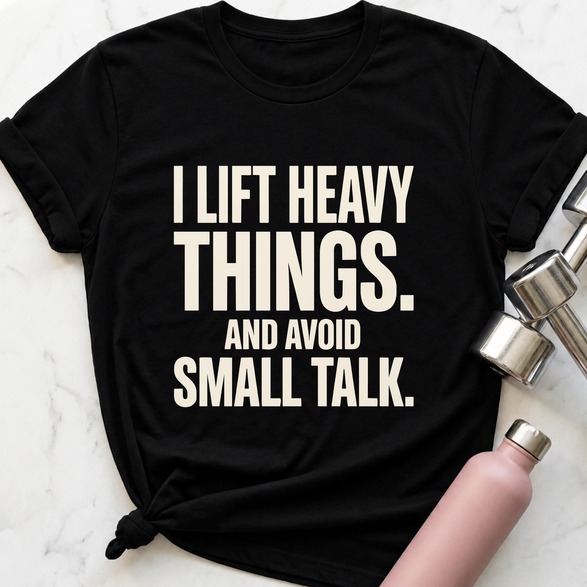 Heavy Things No Small Talk T-Shirt — Black