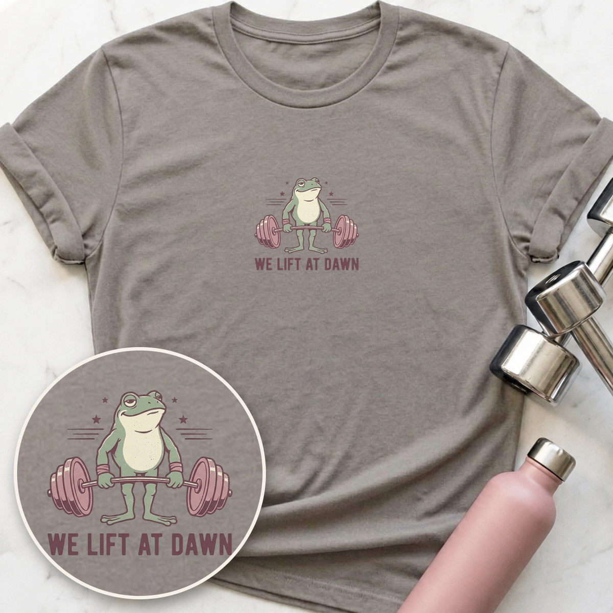 We Lift At Dawn T-Shirt — Athletic Heather