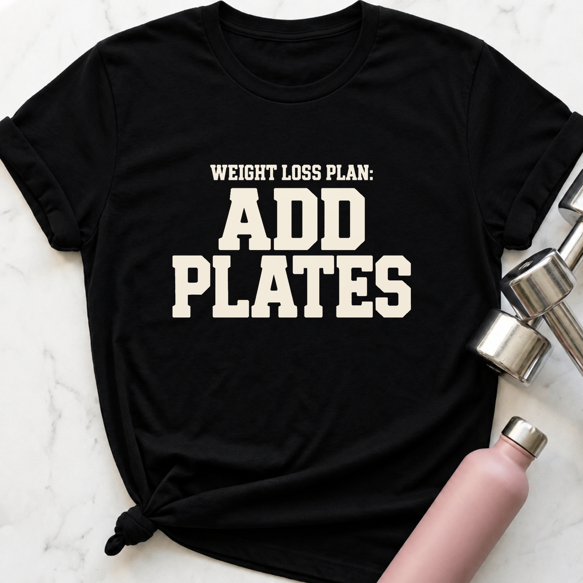 Weight Loss Plan Add Plates T-Shirt — Black