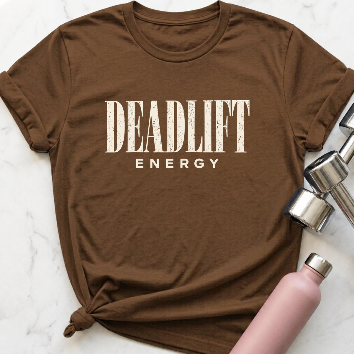 Deadlift Energy T-Shirt — Heather Brown