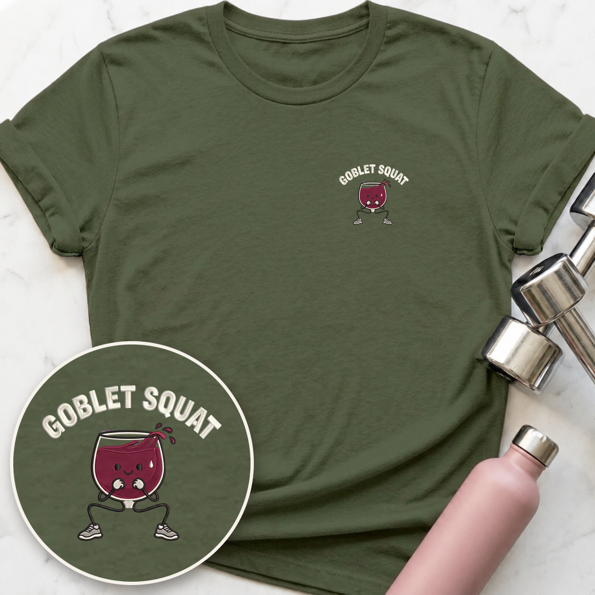 Goblet Squat T-Shirt — Military Green