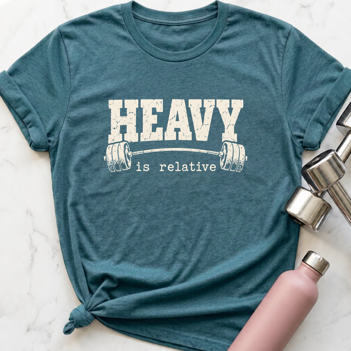 Heavy Is Relative T-Shirt — Heather Deep Teal