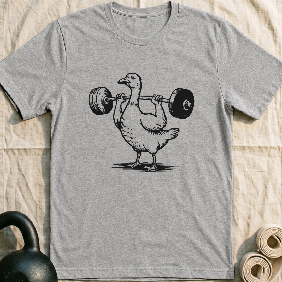 Barbell Goose T-Shirt — Athletic Heather