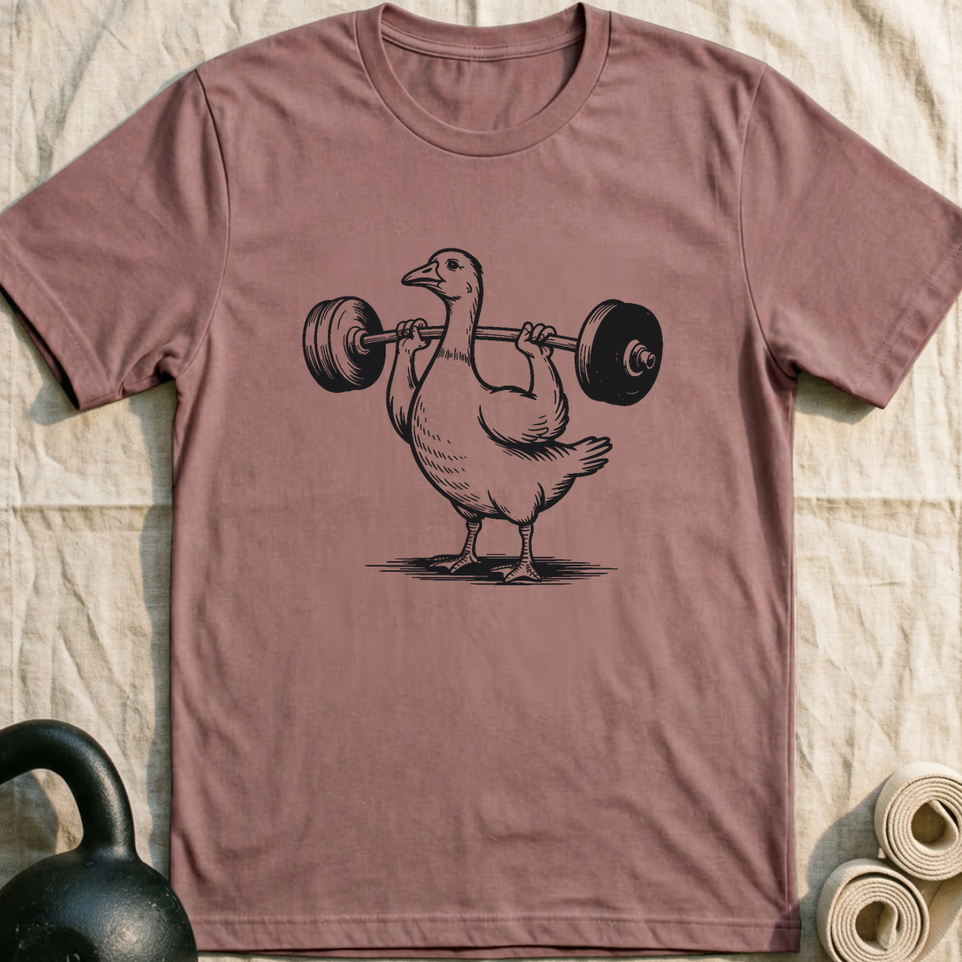 Barbell Goose T-Shirt — Mauve