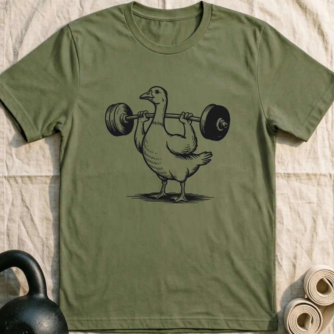 Barbell Goose T-Shirt — Military Green