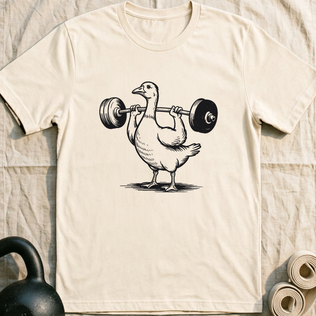 Barbell Goose T-Shirt — Natural