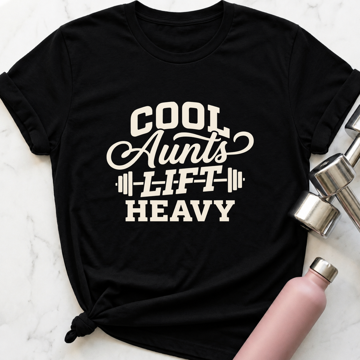 Cool Aunts Lift Heavy T-Shirt — Black