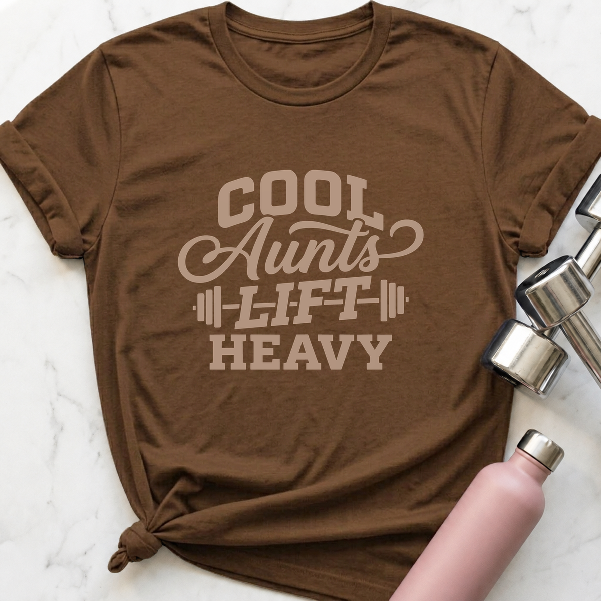 Cool Aunts Lift Heavy T-Shirt — Heather Brown