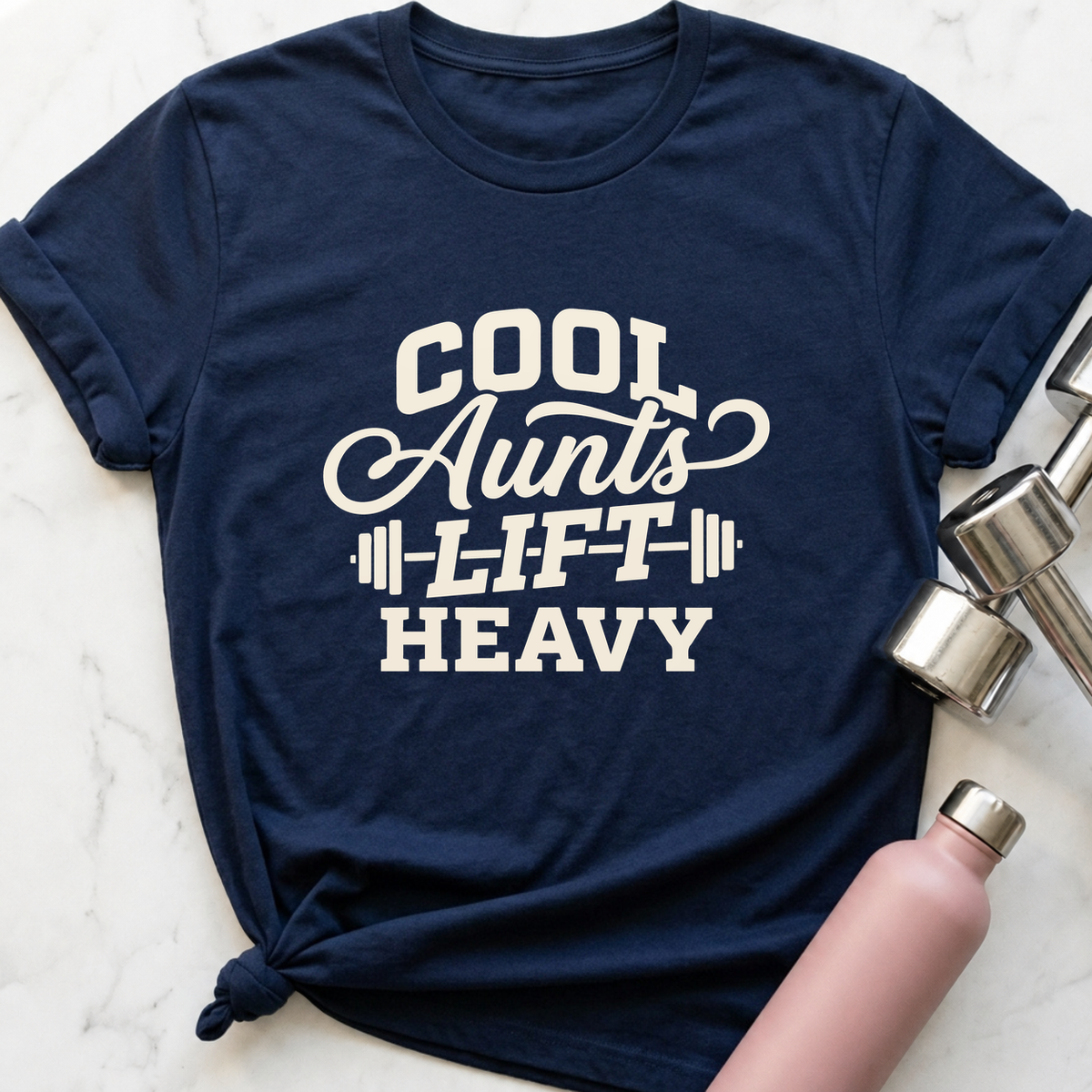 Cool Aunts Lift Heavy T-Shirt — Navy