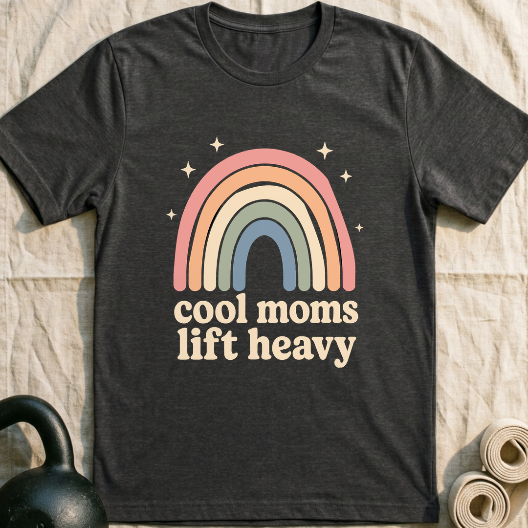 Cool Moms Rainbow T-Shirt — Dark Grey Heather