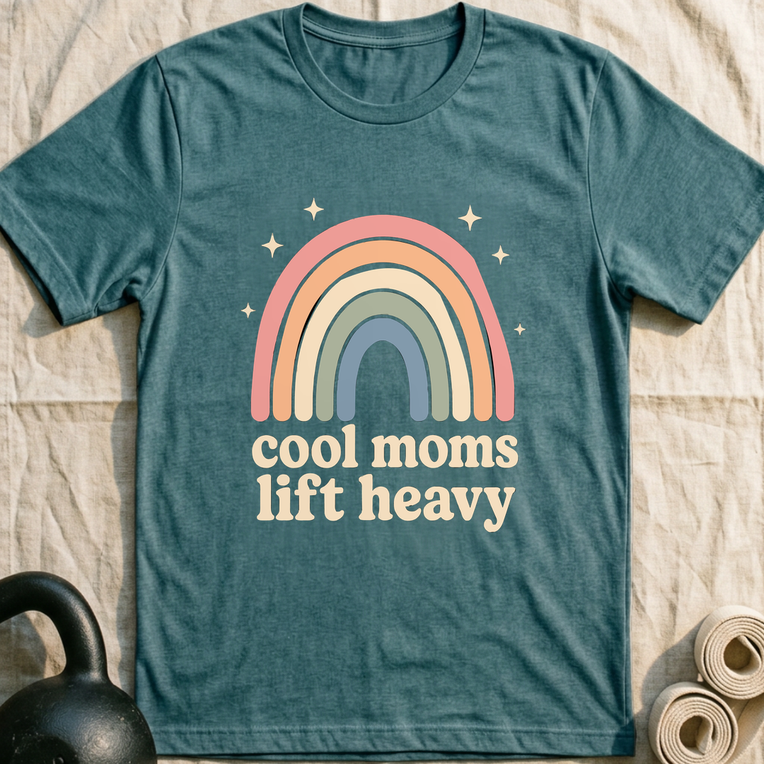 Cool Moms Rainbow T-Shirt — Heather Deep Teal