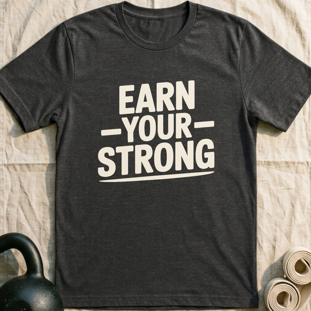 Earn Your Strong T-Shirt — Dark Grey Heather