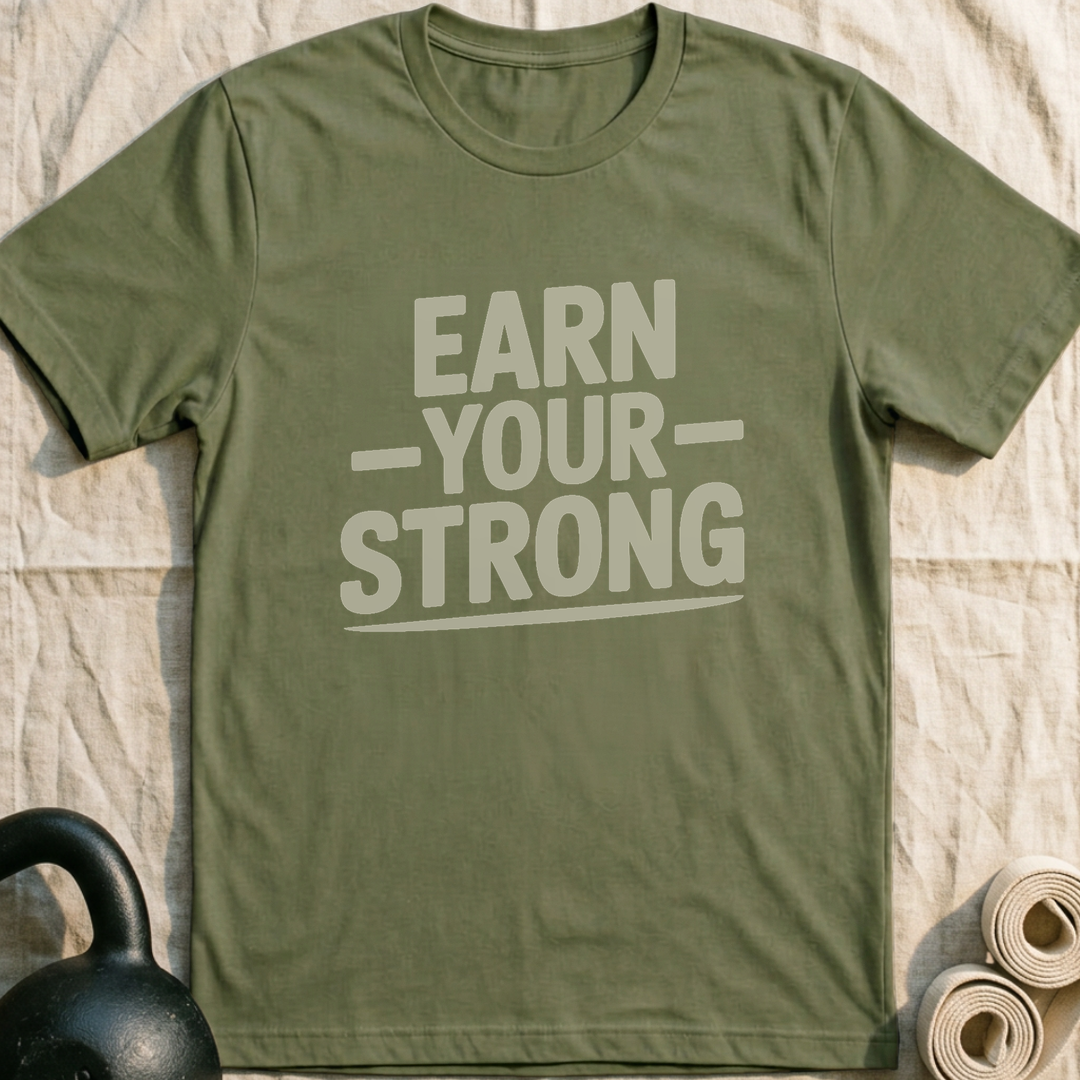 Earn Your Strong T-Shirt — Military Green
