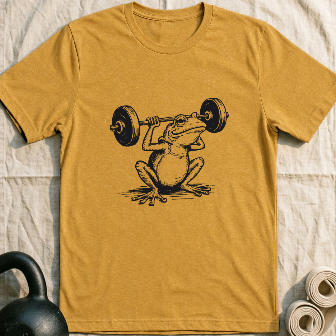 Squat Frog T-Shirt — Heather Mustard
