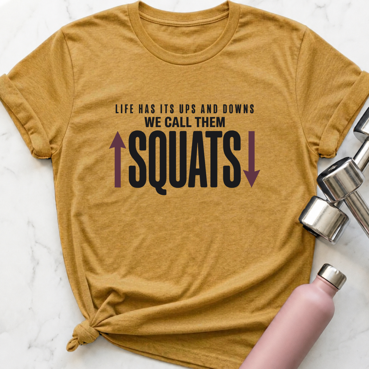 We Call Them Squats Arrows T-Shirt — Heather Mustard
