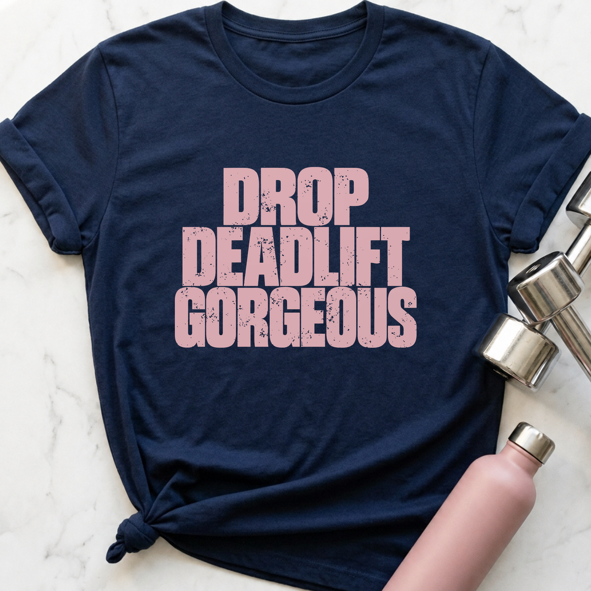 Drop Deadlift Gorgeous T-Shirt — Navy