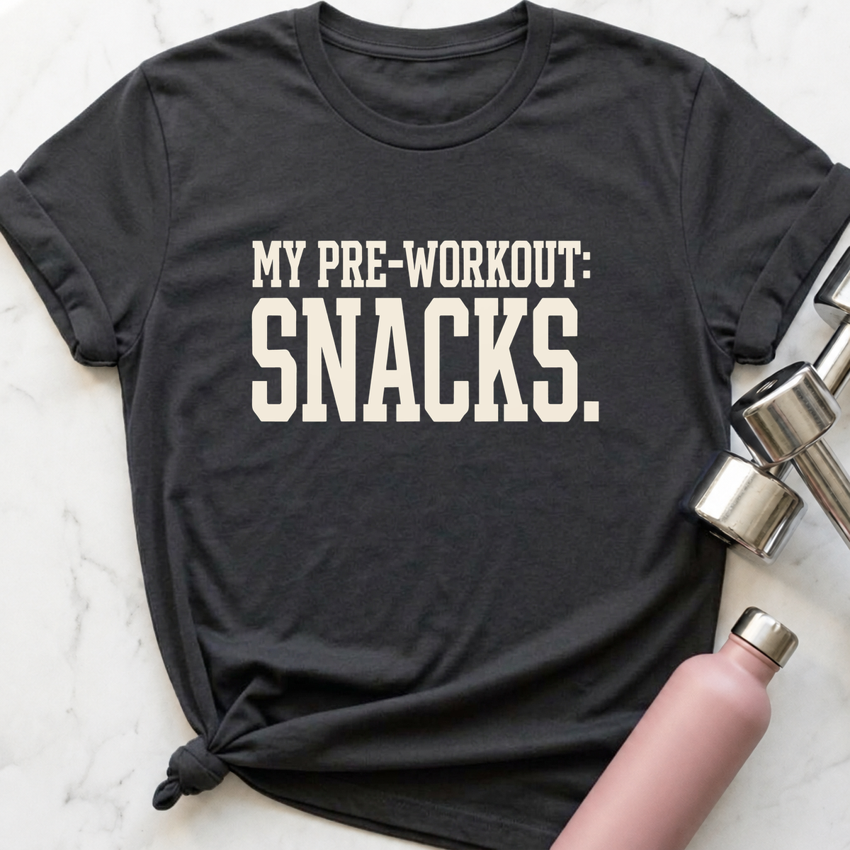 My Pre-Workout Snacks T-Shirt — Dark Grey Heather