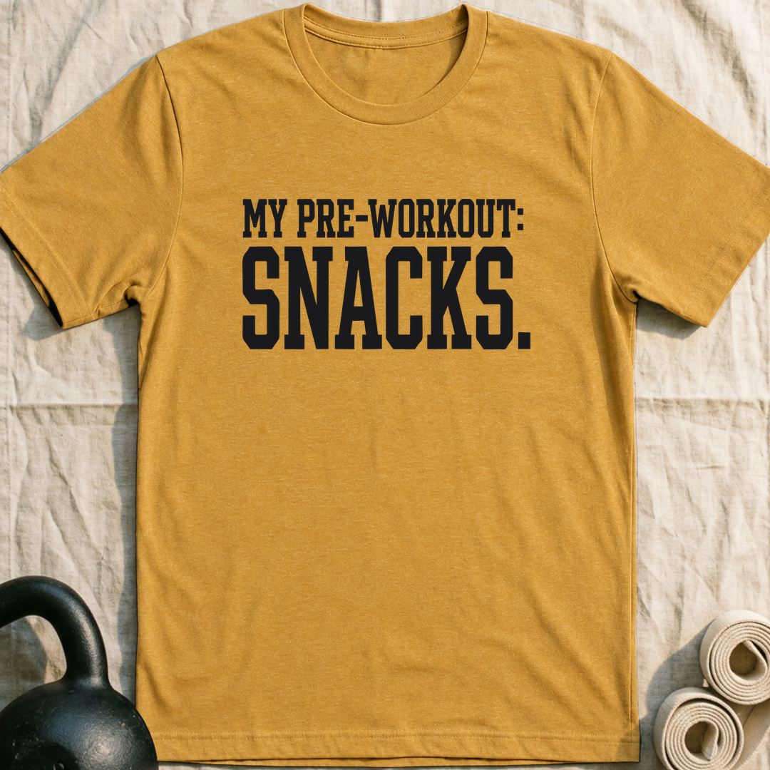 My Pre-Workout Snacks T-Shirt — Heather Mustard