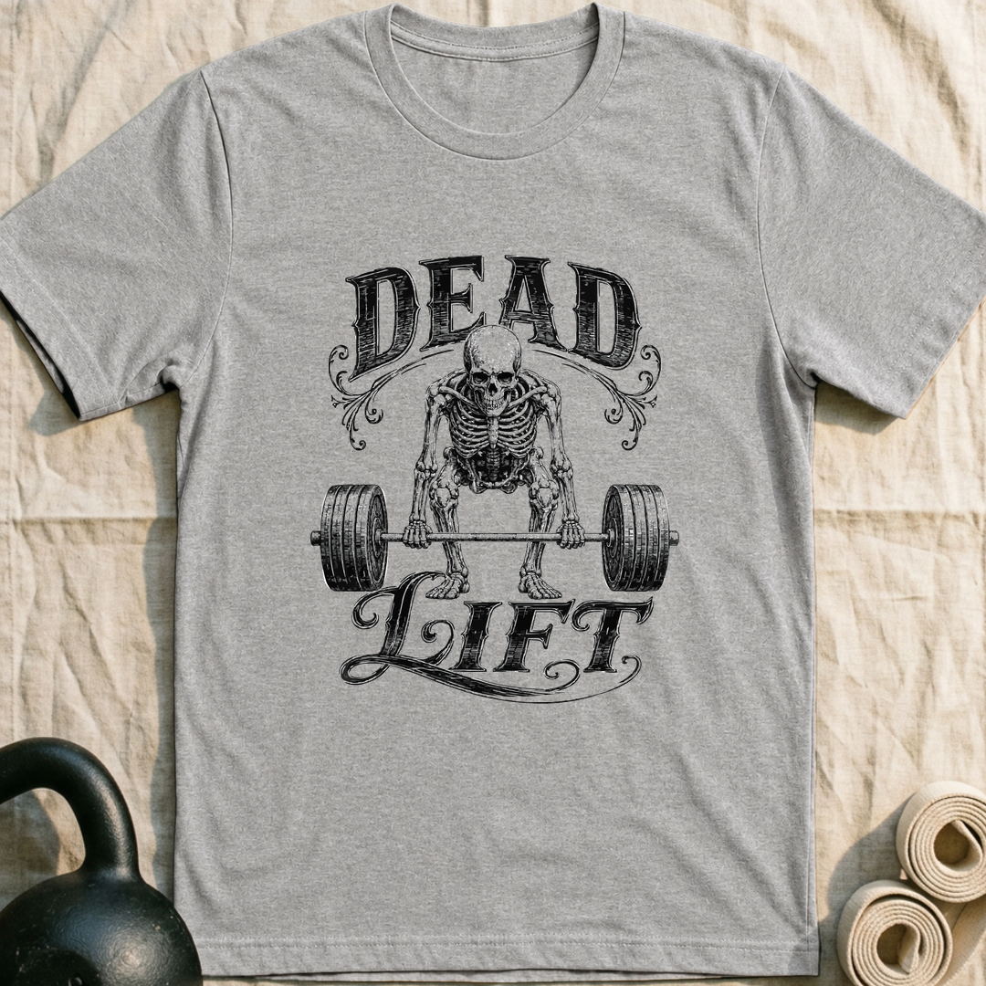 Dead Lift Skeleton T-Shirt — Athletic Heather