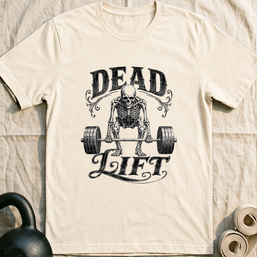 Dead Lift Skeleton T-Shirt — Natural