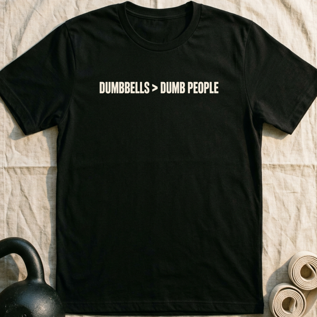 Dumbbells > Dumb People T-Shirt — Black