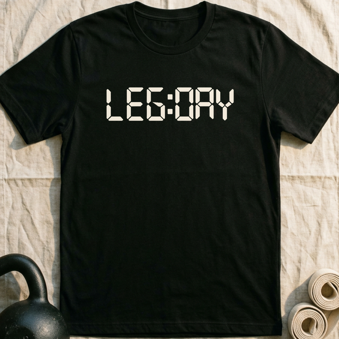 Leg Day Clock T-Shirt — Black