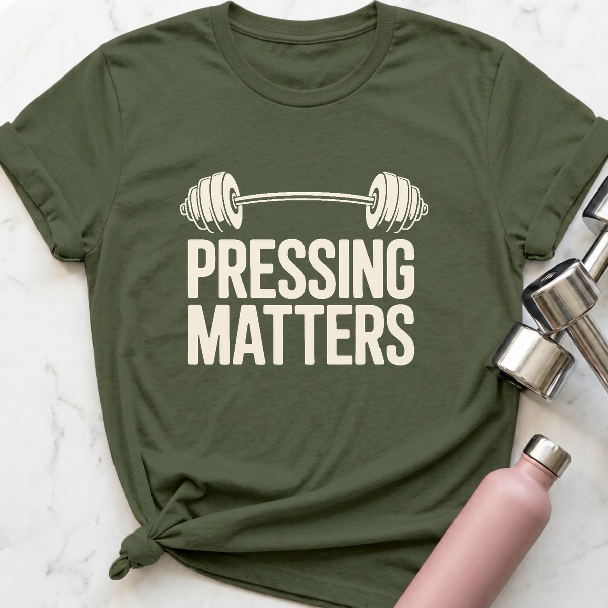 Pressing Matters T-Shirt — Military Green