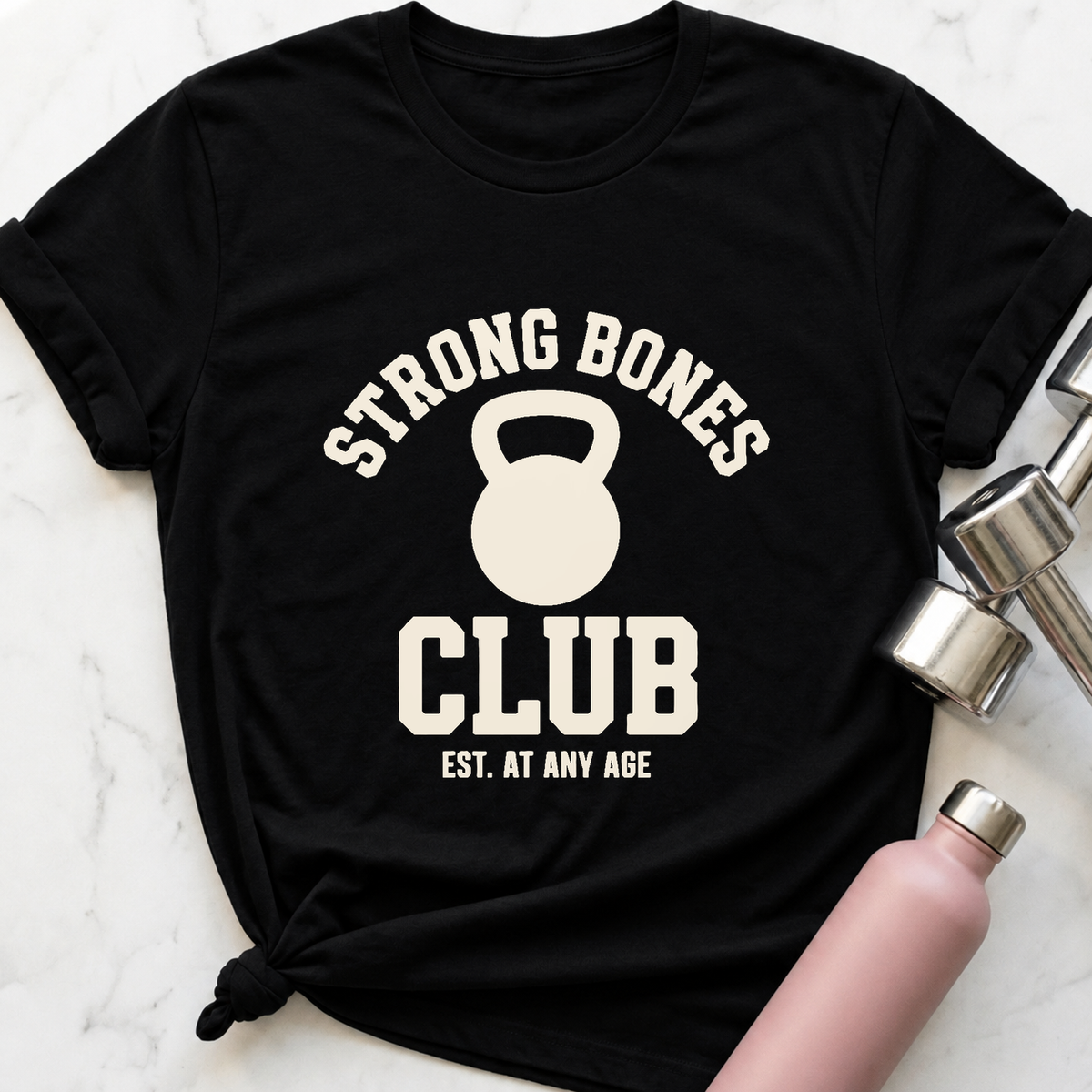 Strong Bones Club T-Shirt — Black