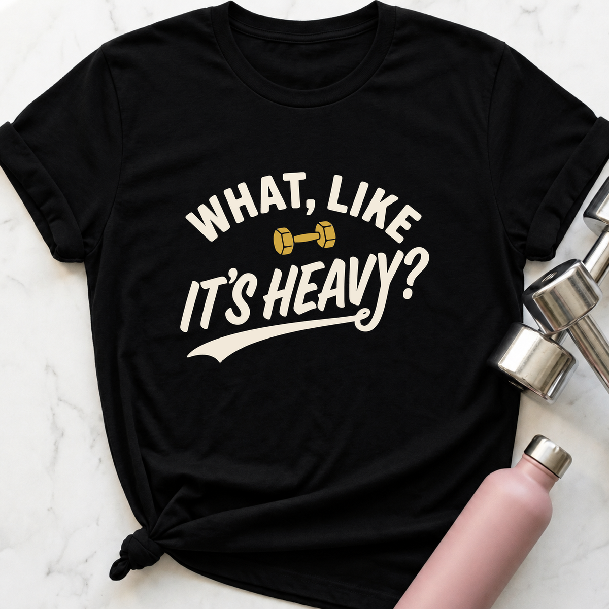 What Like It's Heavy Varsity T-Shirt — Black