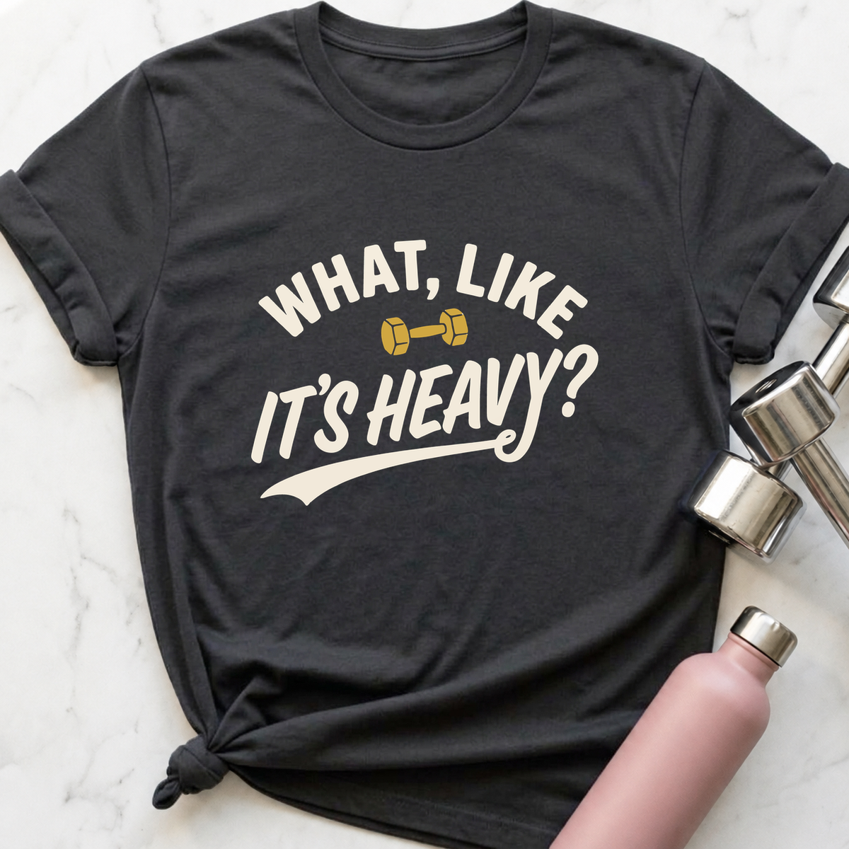 What Like It's Heavy Varsity T-Shirt — Dark Grey Heather