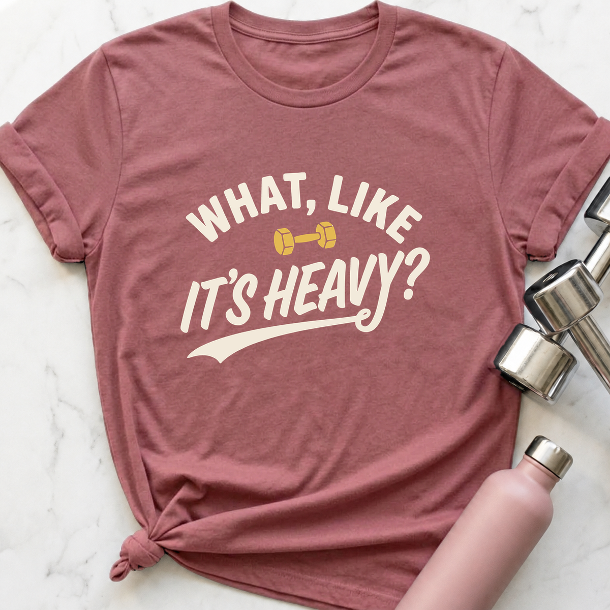 What Like It's Heavy Varsity T-Shirt — Mauve