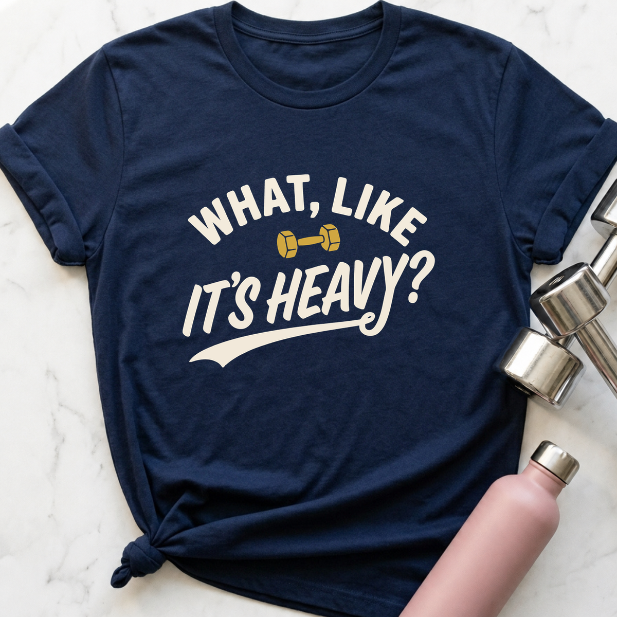 What Like It's Heavy Varsity T-Shirt — Navy