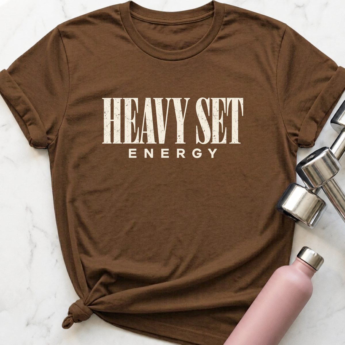 Heavy Set Energy T-Shirt — Heather Brown