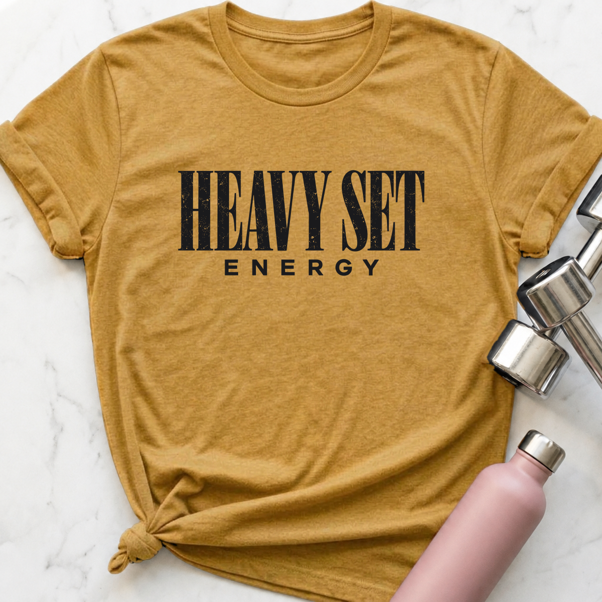 Heavy Set Energy T-Shirt — Heather Mustard