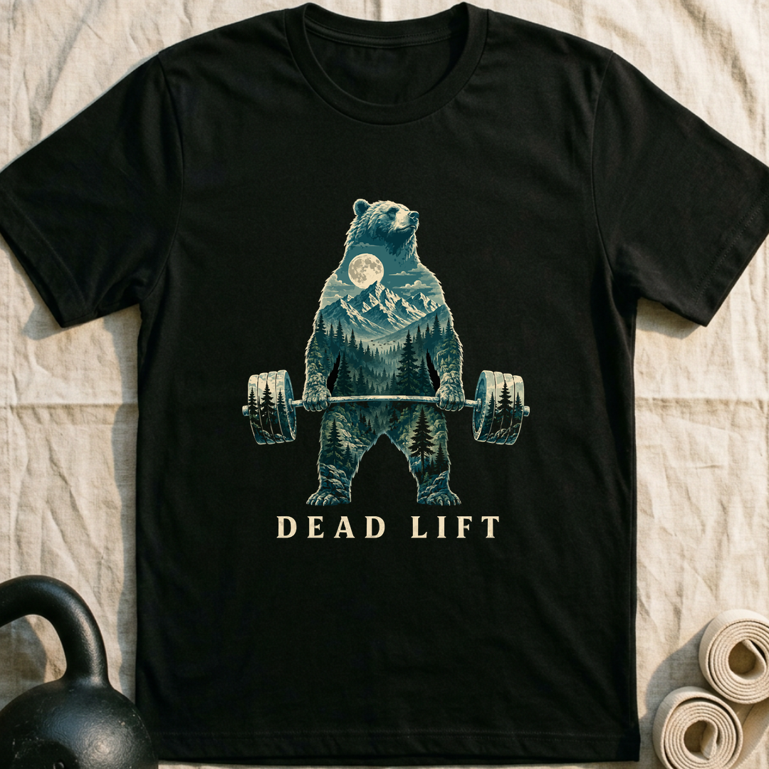 Dead Lift Bear T-Shirt — Black